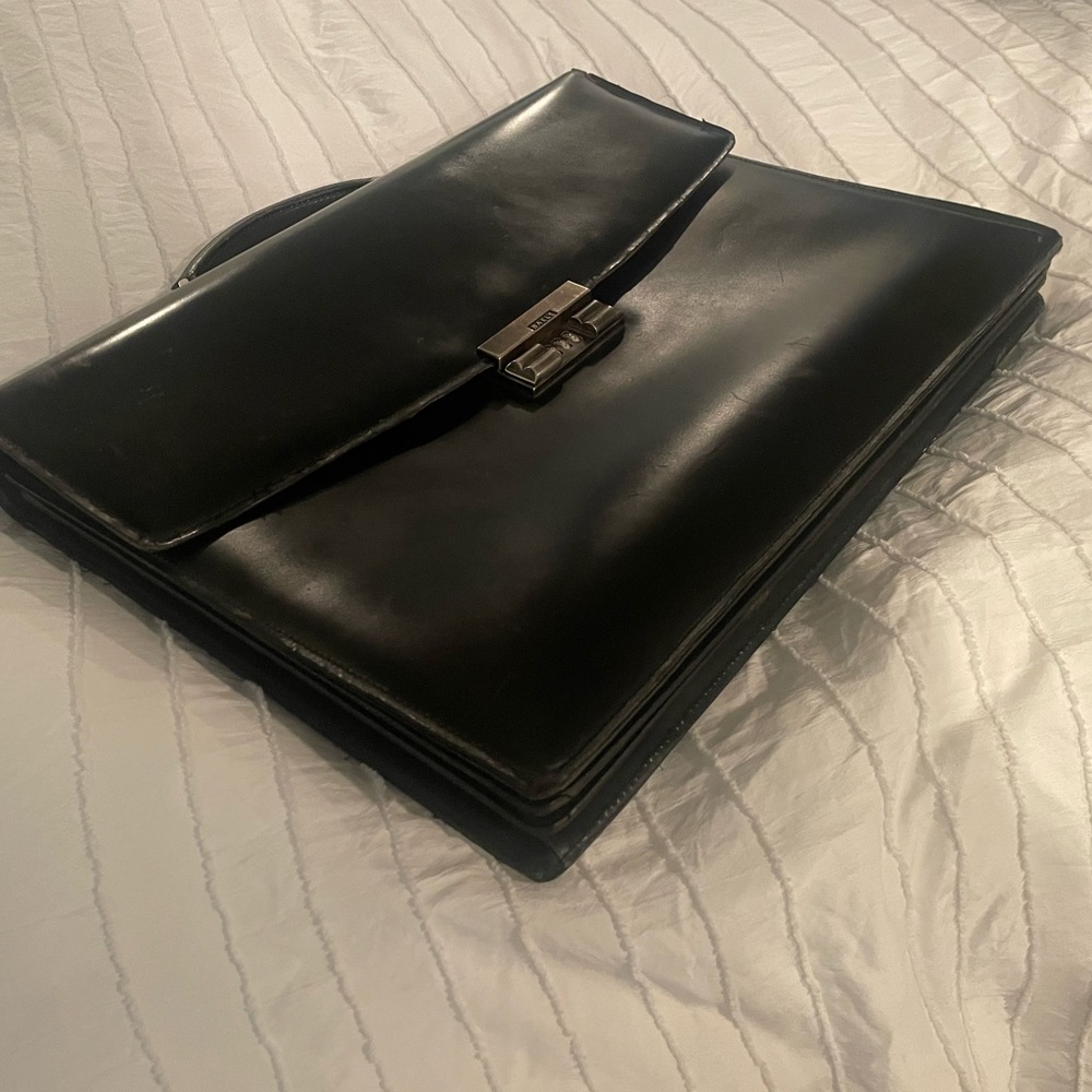 Bally Black Leather Men's Briefcase